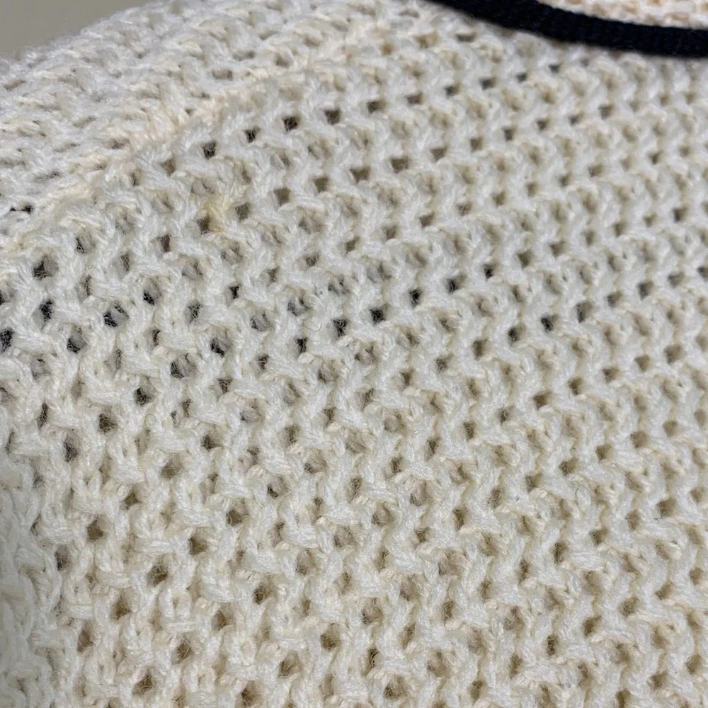 Ethel of Beverly Hills Travel Novelty Cardigan Wool Sweater Cream Women's M - Picture 14 of 16